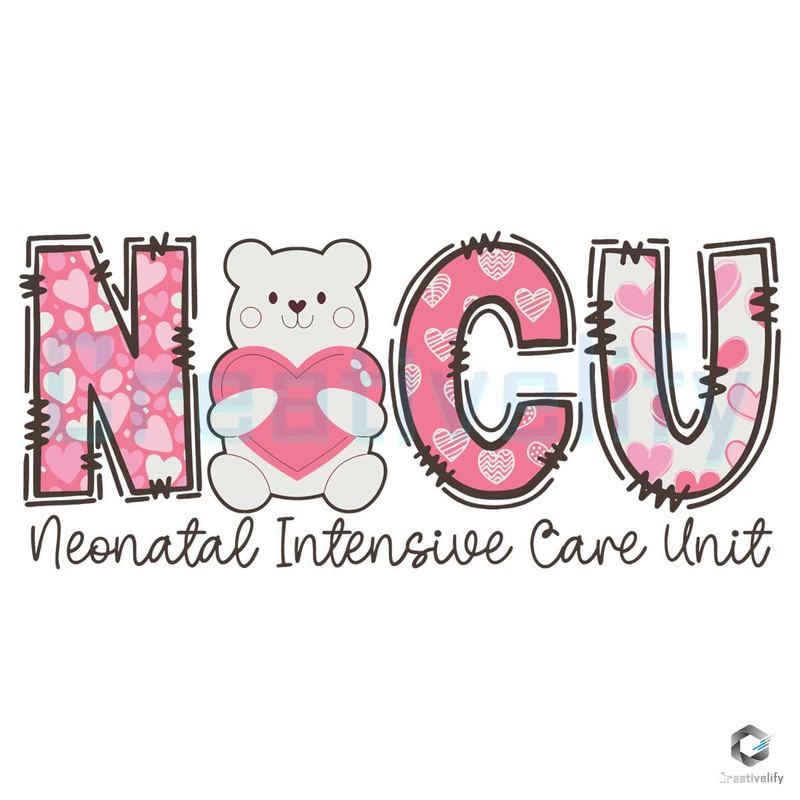 Cute NICU Nurse Valentines SVG Bear Lover File Design.jpg