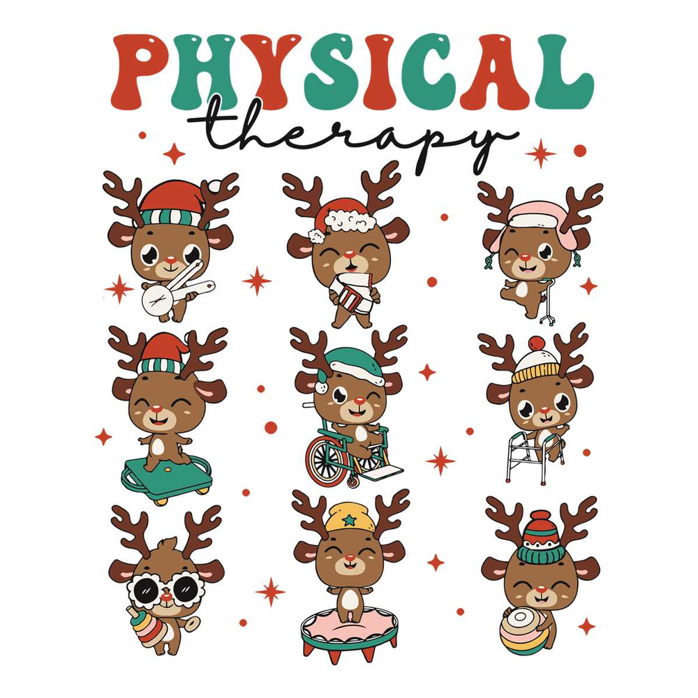Cute Reindeer SVG Christmas Physical Therapist Cricut File.jpg
