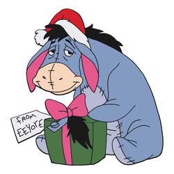 cute santa eeyore svg merry christmas file design
