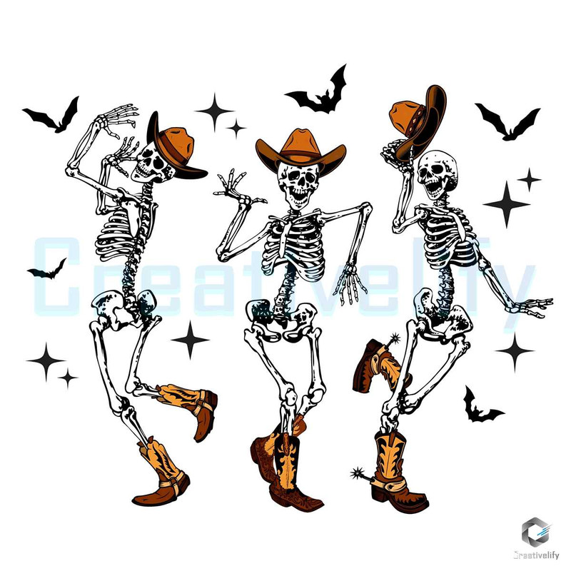 Dancing Skeleton Halloween SVG Western Cowboy File.jpg
