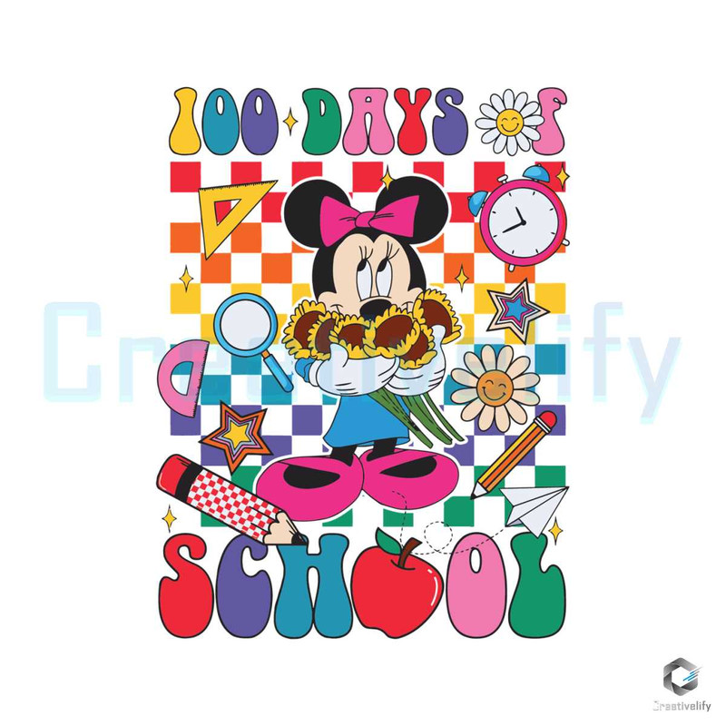 Disney 100 Days Of School SVG Minnie Mouse File Design.jpg