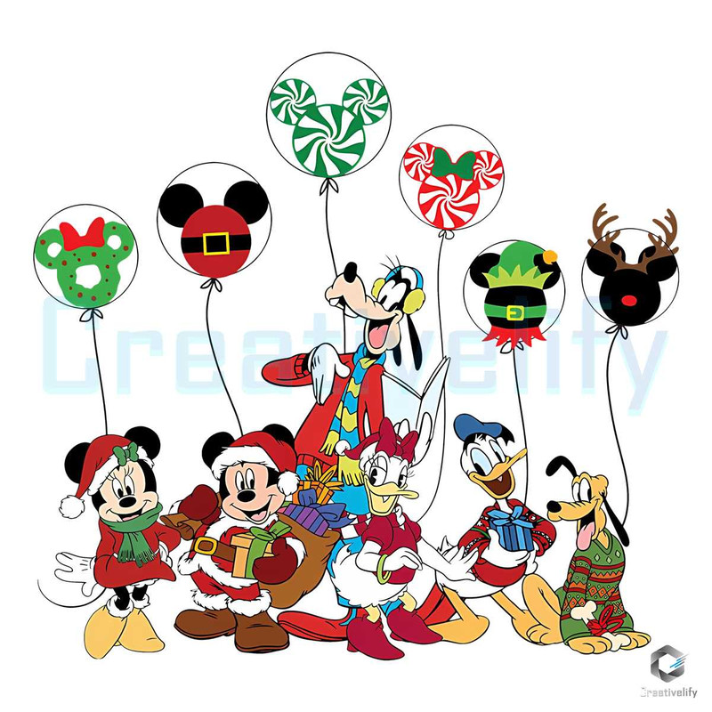 Disney Balloon Christmas SVG Mickey Friends File Download.jpg