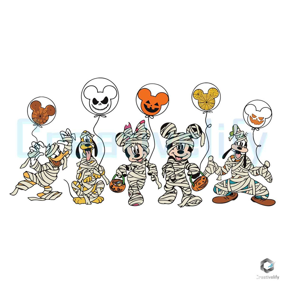 Disney Mickey And Friend Mummies SVG Digital File.jpg