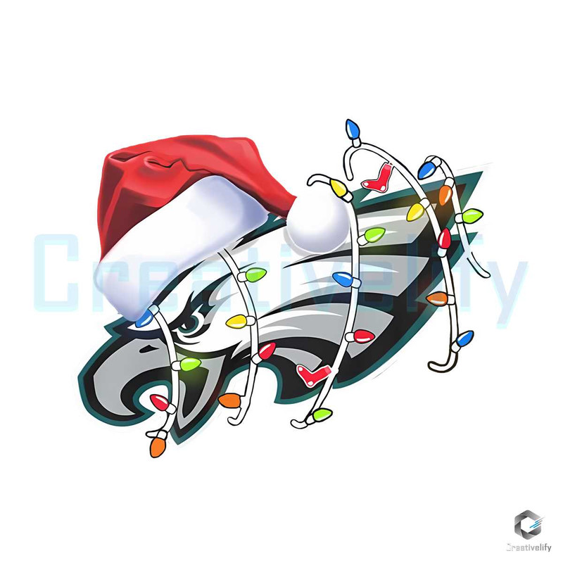 Eagles With Santa Hat PNG Christmas Light File.jpg