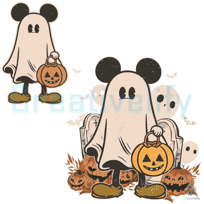 Fall Mickey Ghost SVG Vintage Disneyland Halloween File.jpg