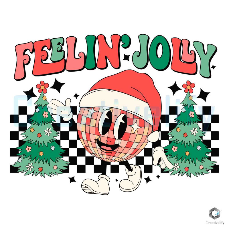 Feelin Joly Christmas Tree SVG Retro Disco Ball Cricut Files.jpg
