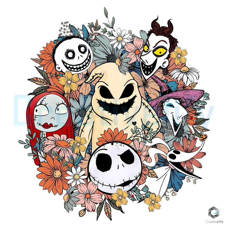 Floral Jack Skellington PNG Nightmare Before Christmas File.jpg
