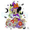 Floral Minnie Mouse Witch PNG Vintage Disneyland File.jpg