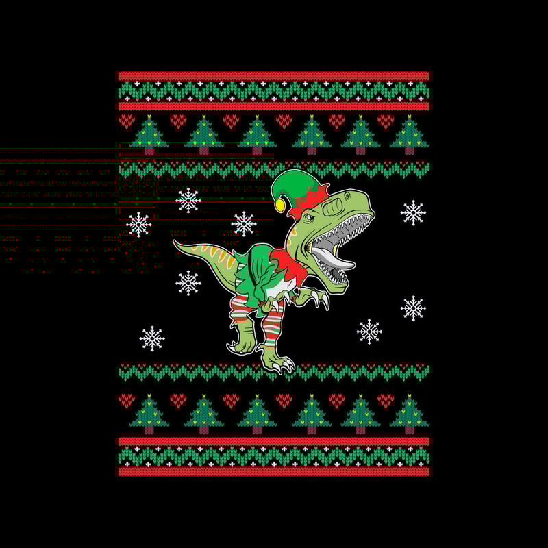Free Dinosaur In Elf Ugly Christmas SVG Merry Xmas File.jpg