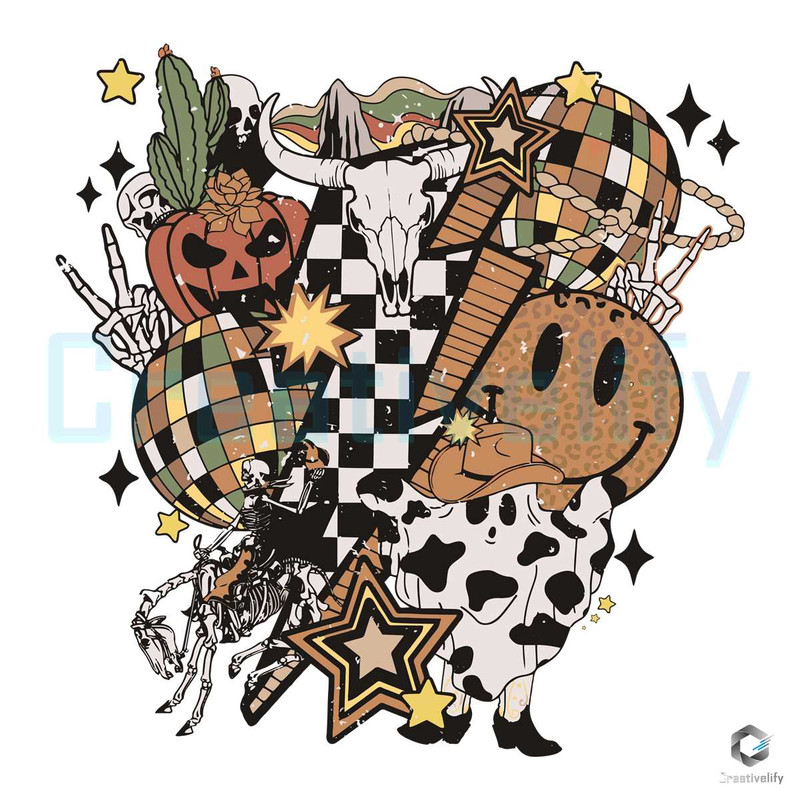 Free Lets Go Ghouls Western SVG Skeleton Halloween File.jpg