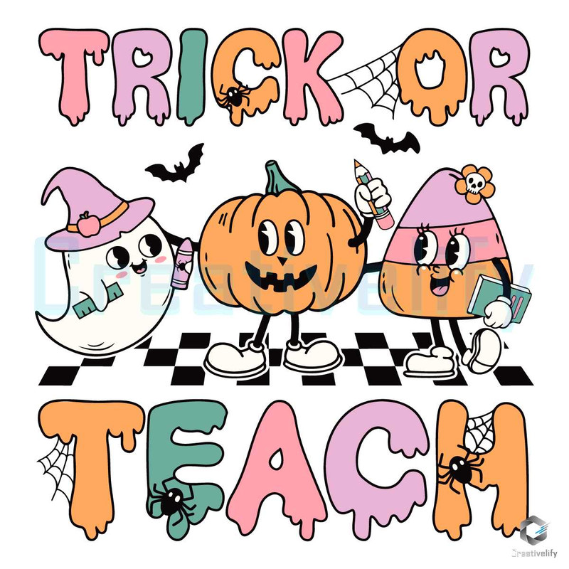 Free Spooky Trick Or Teach SVG Halloween Party File Design.jpg