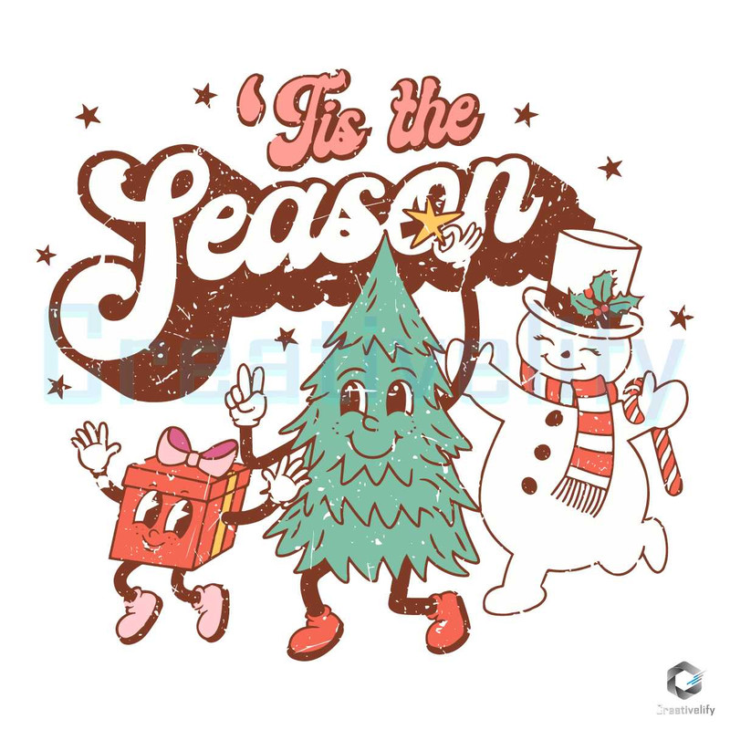 Free Tis the Season With Snowman SVG Merry Xmas File.jpg