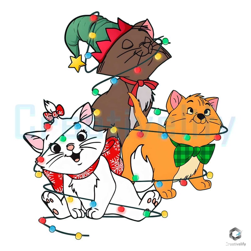 Funny Aristocats Christmas PNG Marie Toulouse Berlioz File.jpg