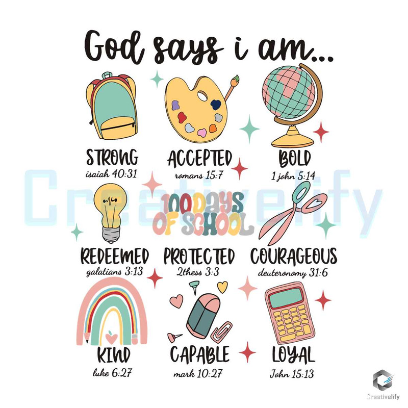 Funny God Says I Am SVG 100 Days Of School File.jpg