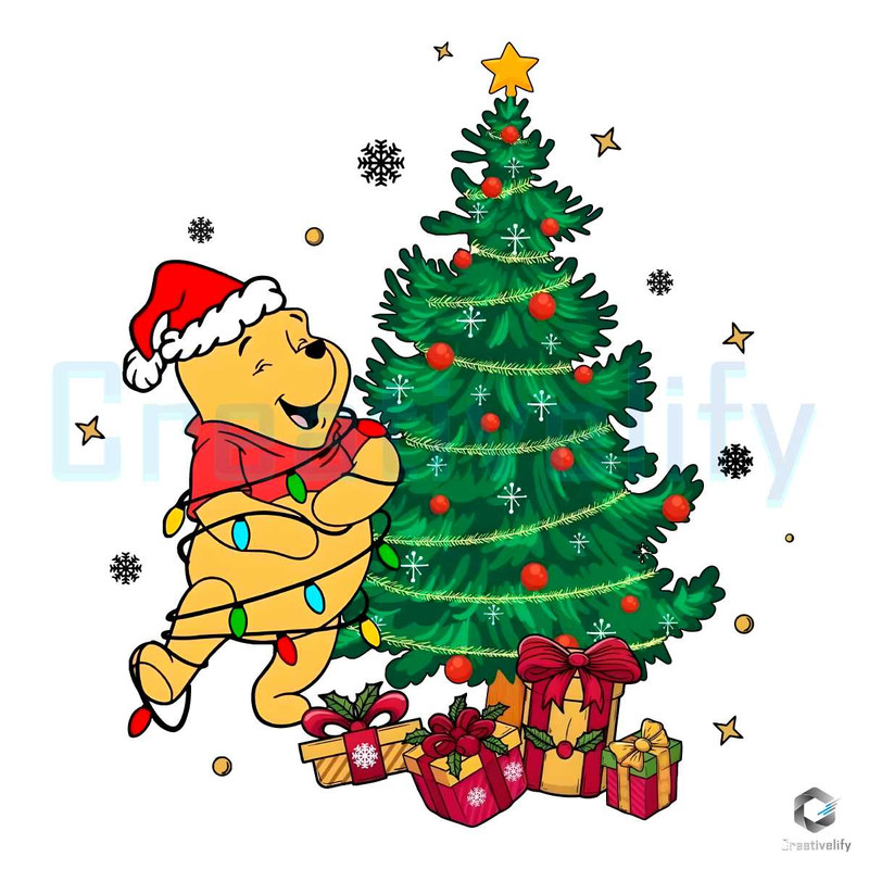 Funny Pooh Christmas Tree PNG Merry Xmas Disney File.jpg