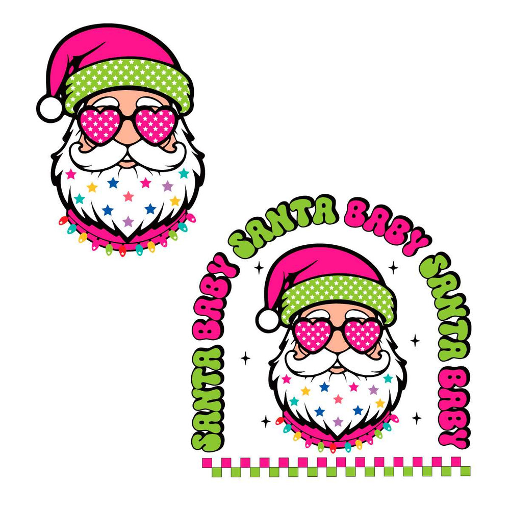 Funny Santa Baby Pink Glasses SVG Merry Christmas File.jpg