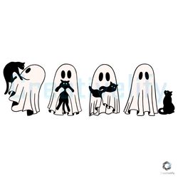 ghost and black cat svg halloween boo digital cricut file