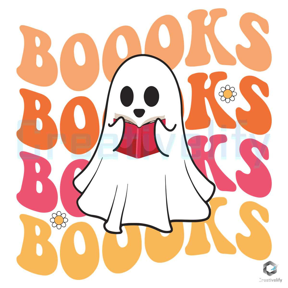 Ghost Halloween For Books Lover SVG File For Cricut.jpg