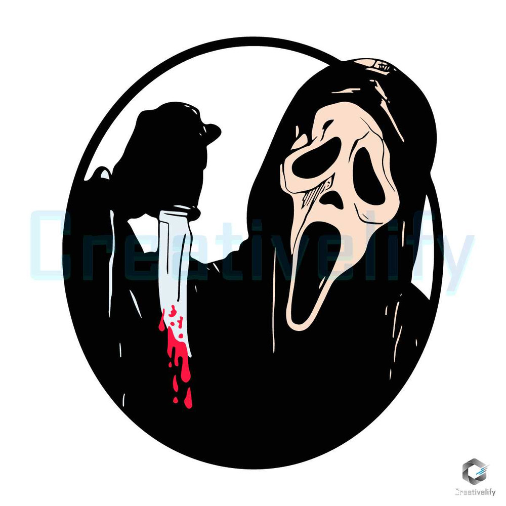 Ghostface Bloody Knife SVG Scream Horror File For Cricut.jpg