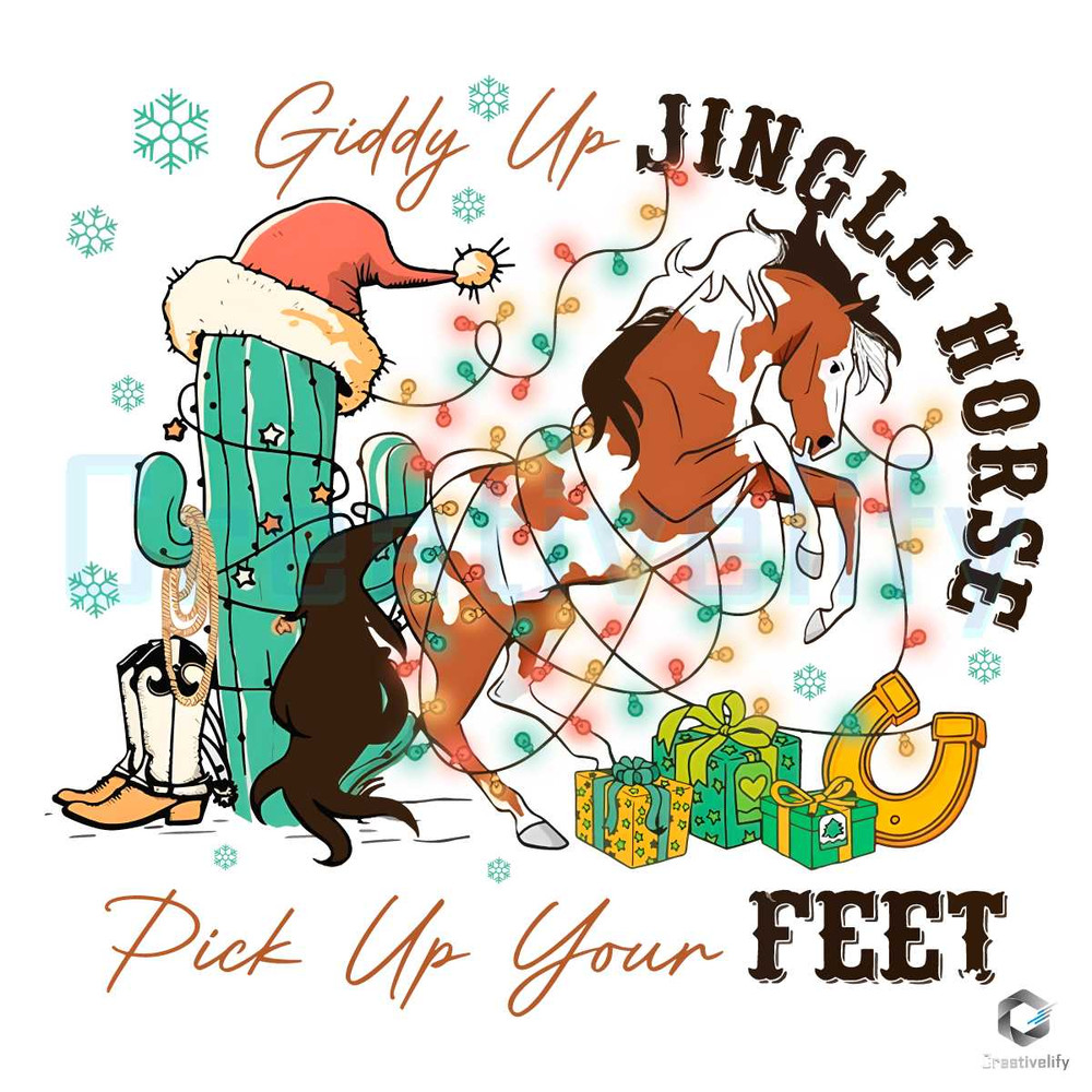 Giddy Up Jingle Horse Pick Up Your Feet PNG Christmas File.jpg