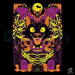 halloween every day svg bat and skeleton file digital
