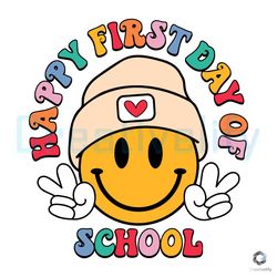 happy first day of school svg smiley face cutting digital file