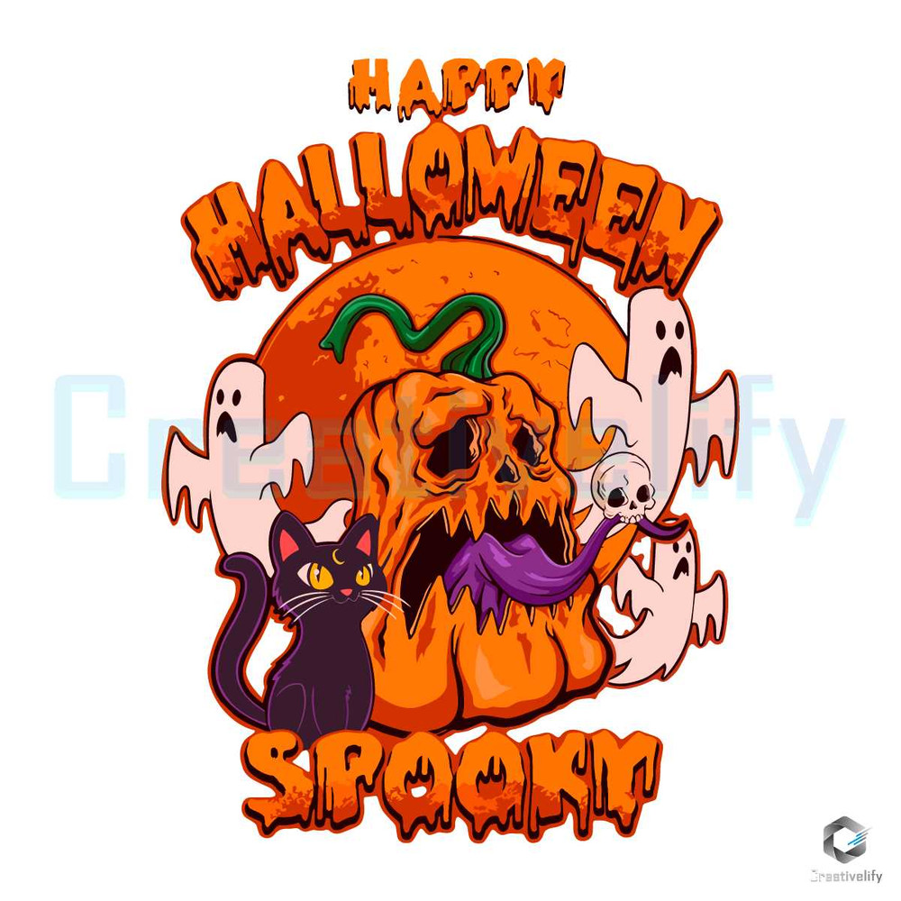 Happy Halloween Spooky SVG Horror Pumpkin Cricut File.jpg