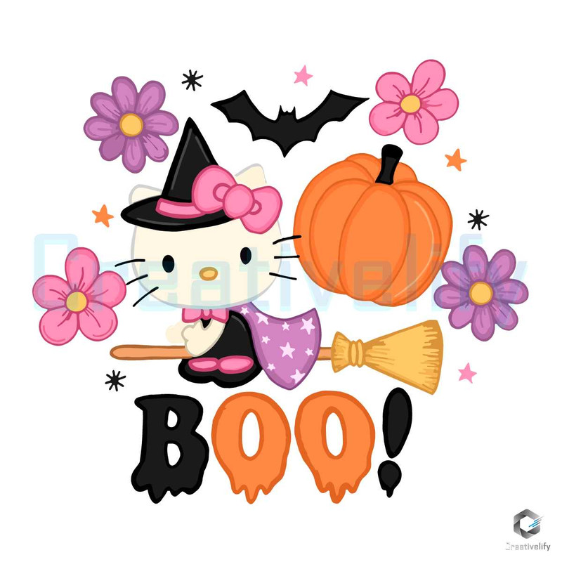 Hello Kitty Boo SVG Halloween Pumpkin Digital Cricut File.jpg