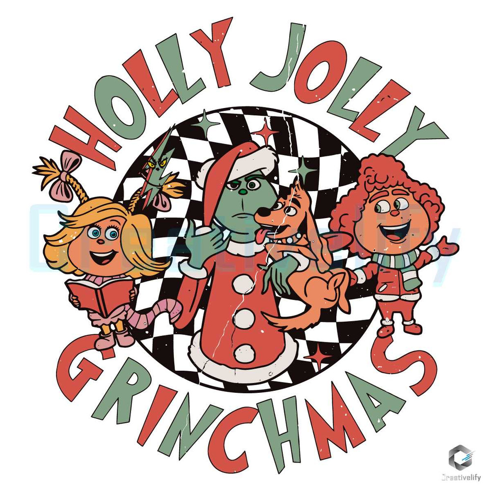 Holly Jolly Grinchmas SVG Merry Xmas Graphic File.jpg