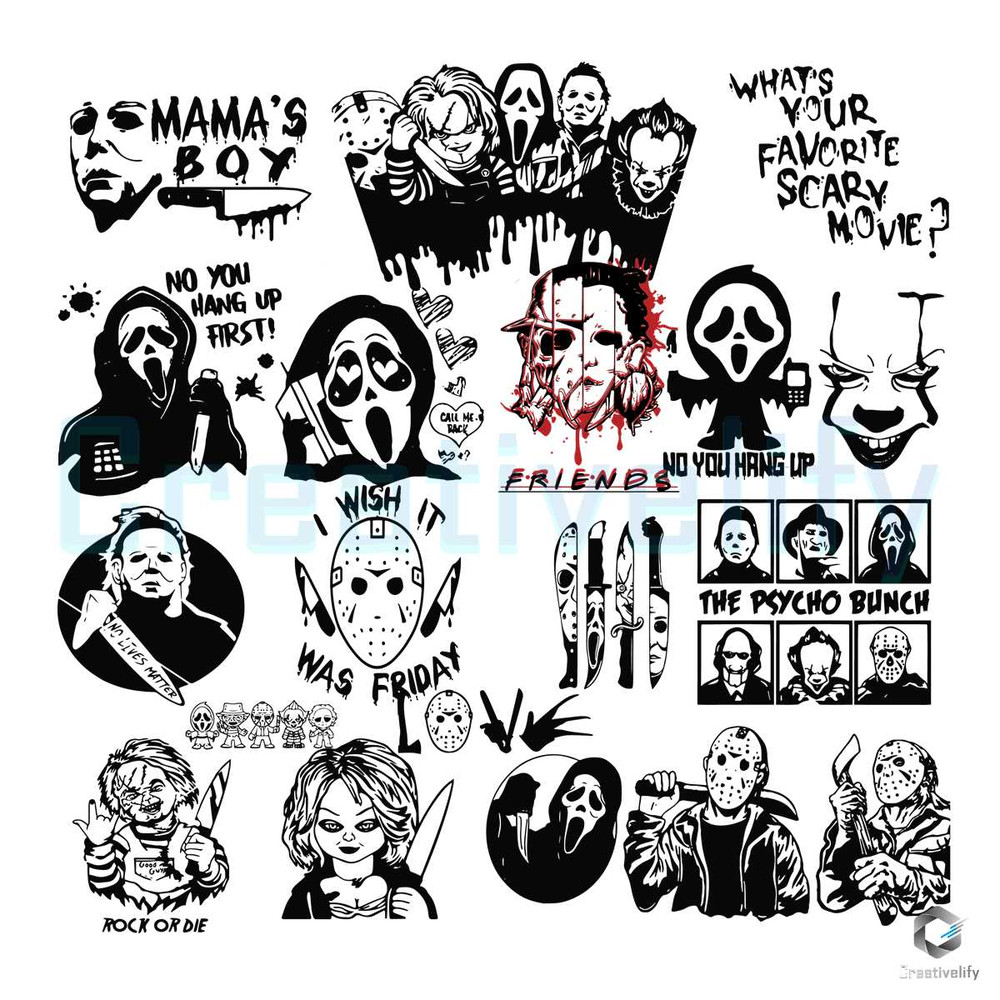 Horror Characters Friends SVG Halloween Vibes File.jpg