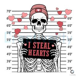 i steal hearts pink skeleton svg funny valentine file
