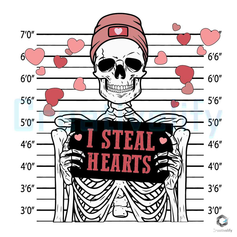 I Steal Hearts Pink Skeleton SVG Funny Valentine File.jpg