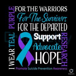 i wear teal and purple svg suicide prevention awareness file