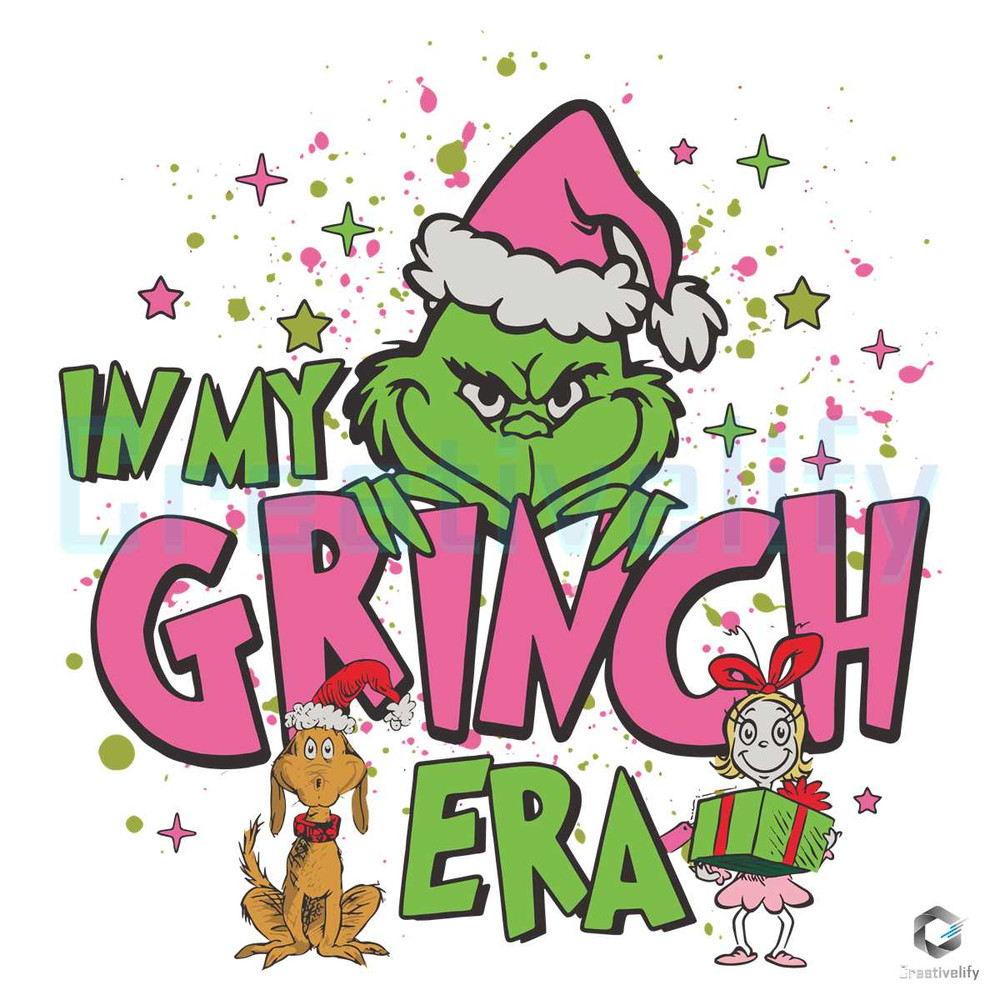 In My Grinch Era SVG Pink Santa Stink Graphic Design File.jpg
