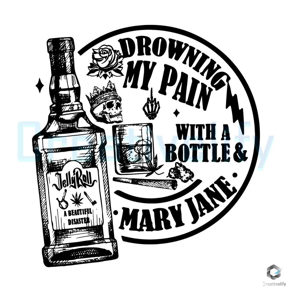 Jelly Roll Drowning My Pain SVG File Download.jpg