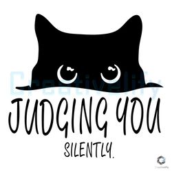 Judging You Silently SVG Black Cat File Download