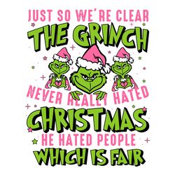Just So We Are Clear The Grinch SVG Merry Xmas File