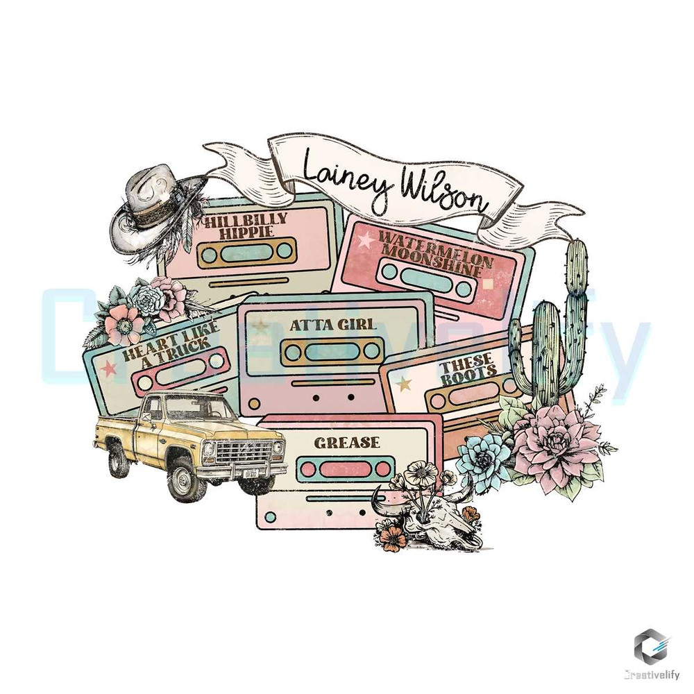 Lainey Wilson Country Cassette Tapes PNG Sublimation Download.jpg