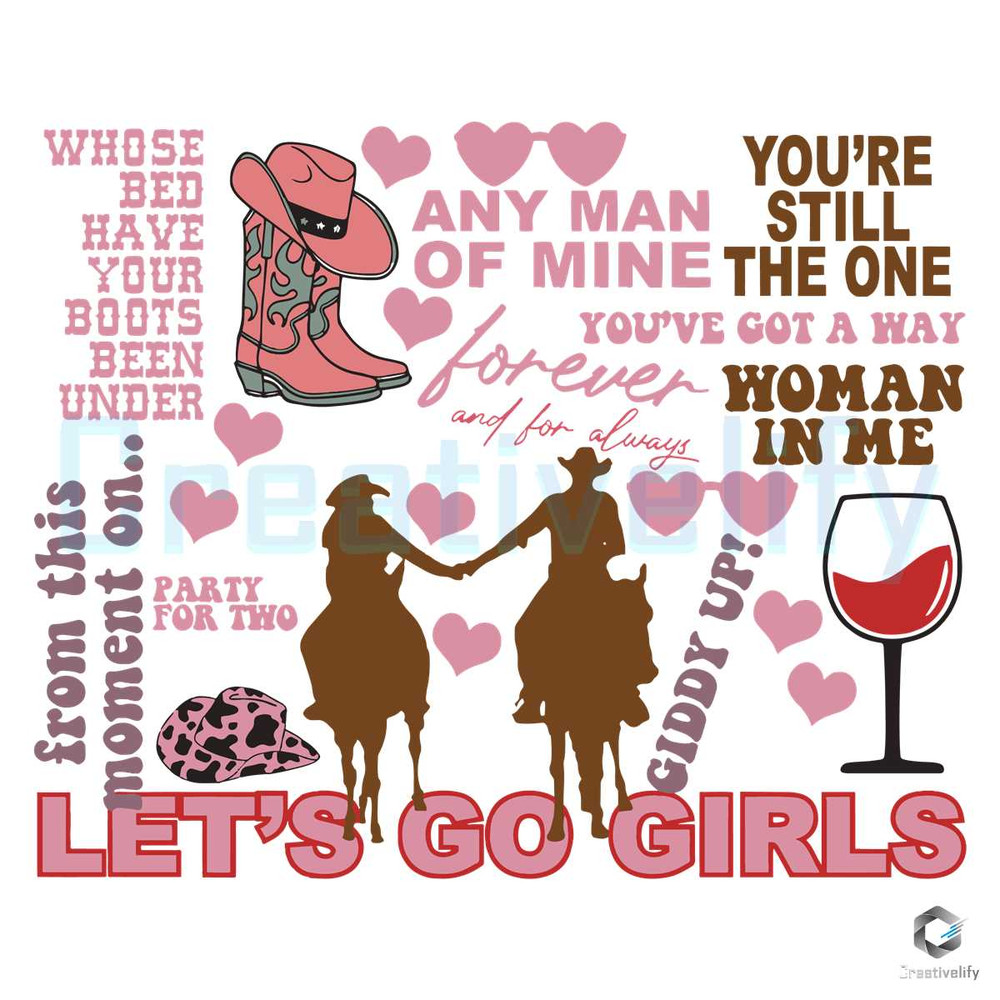 Lets Go Girls Country Music SVG Western Cowgirl Cricut File.jpg