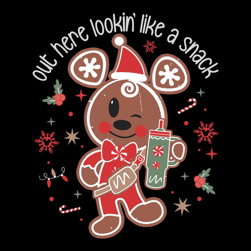 Lookin Like A Snack Mickey SVG Gingerbread Christmas File.jpg