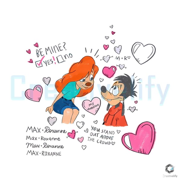 Love A Goofy Movie PNG Max Roxanne Valentine File | Inspire Uplift