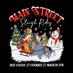 main street sleigh rides svg christmas winnie the pooh file