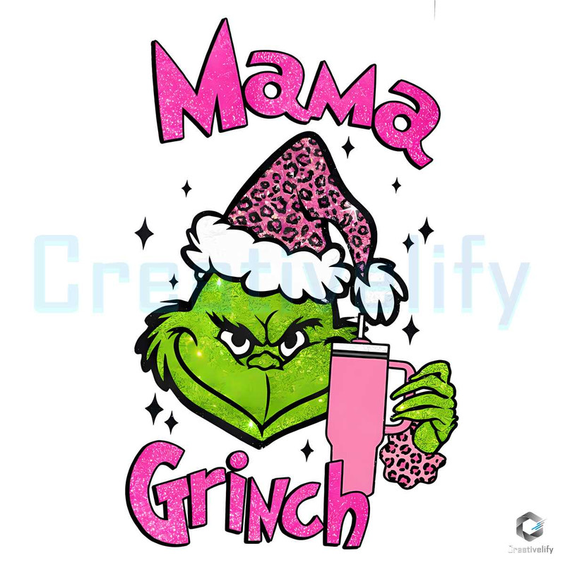 Mama Grinch Glitter Christmas PNG File Digital Download.jpg