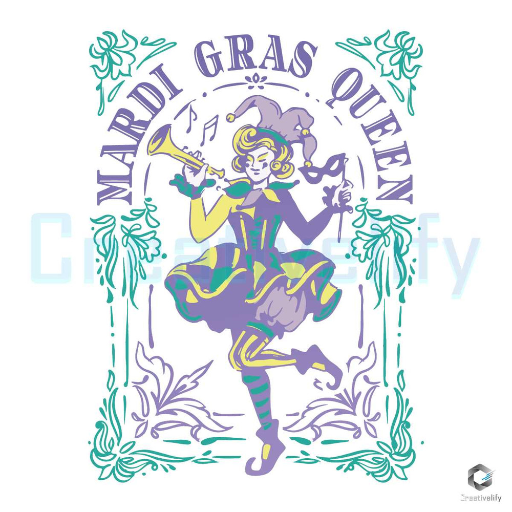 Mardi Gras Queen SVG Carnival Vintage File Design.jpg