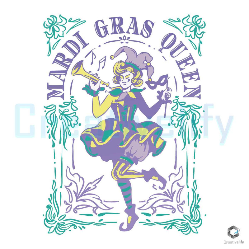 Mardi Gras Queen SVG Carnival Vintage File Design.jpg