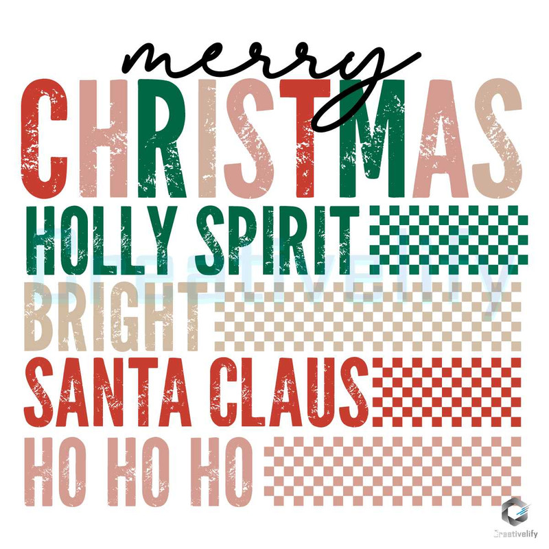 Merry Christmas Holly Spirit SVG Xmas Checkered File.jpg