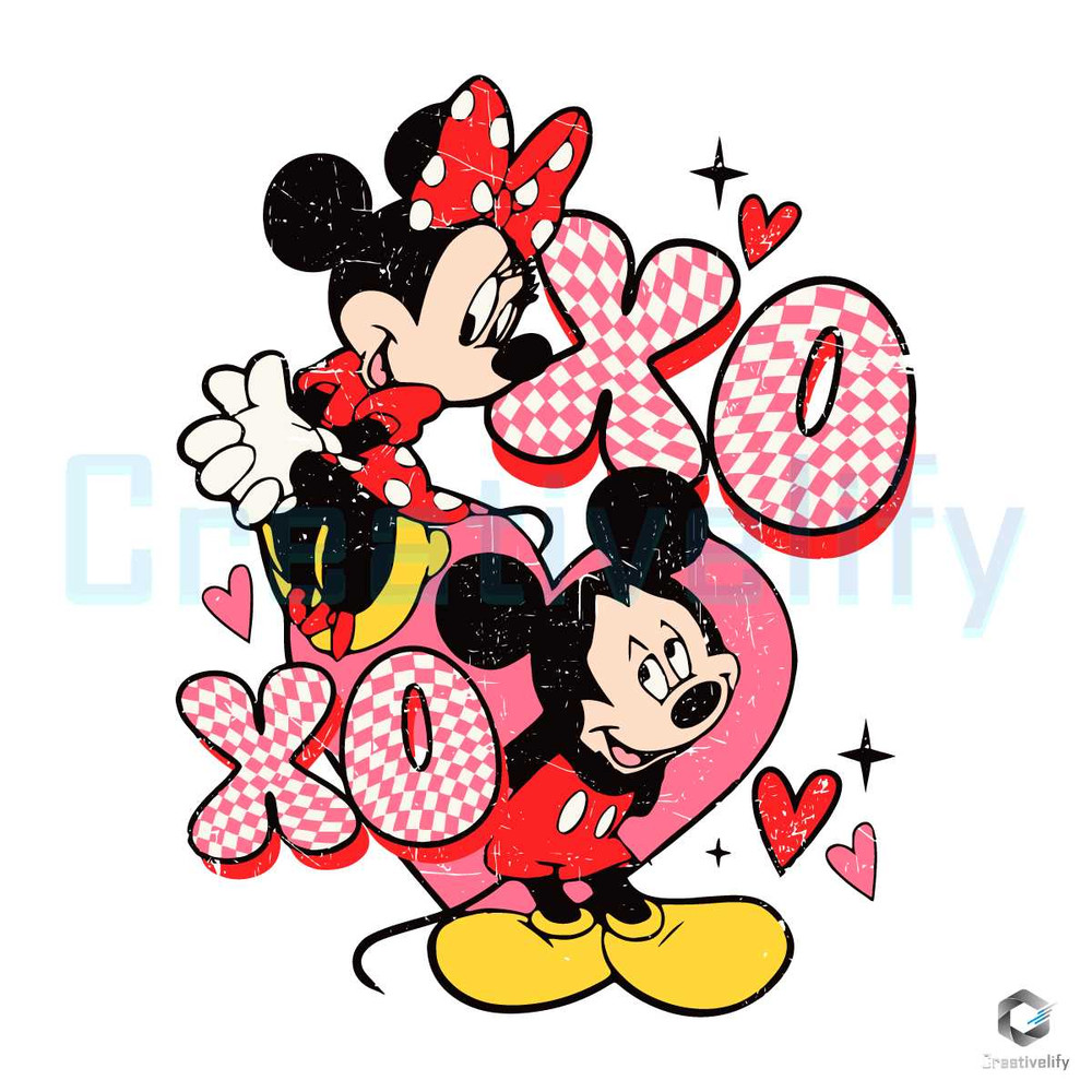 Mickey And Minnie XoXo SVG Valentine Vintage File.jpg