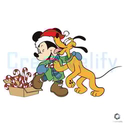 mickey and pluto christmas svg funny disney xmas file