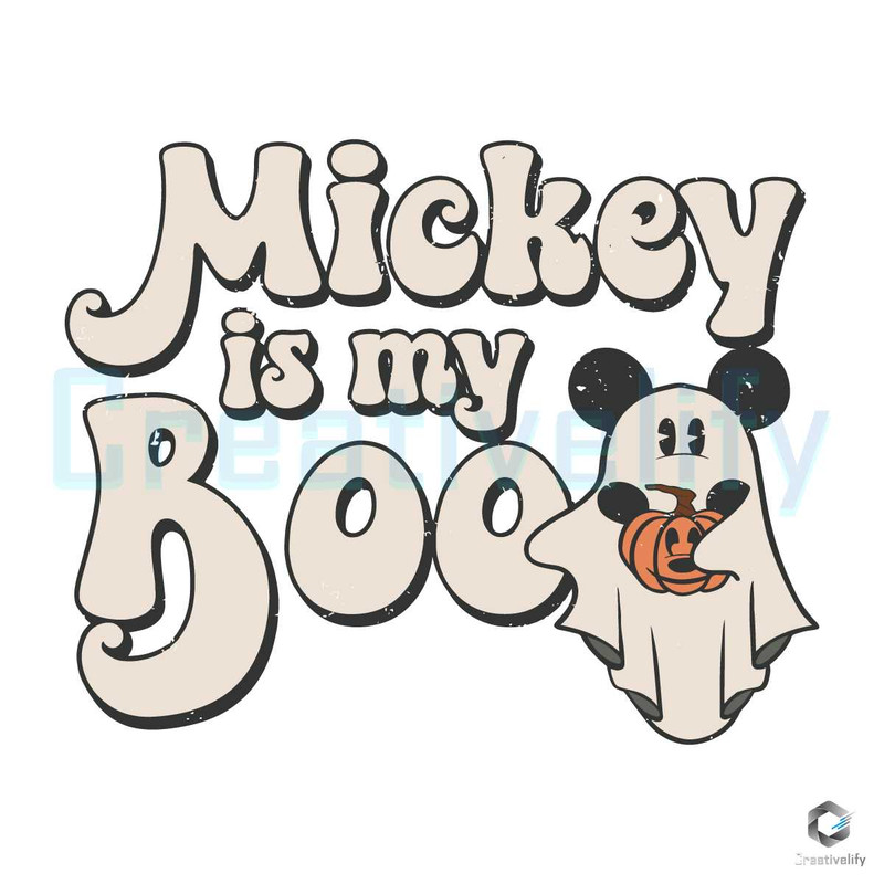 Mickey Is My Boo Pumpkin SVG Mickey Halloween File.jpg