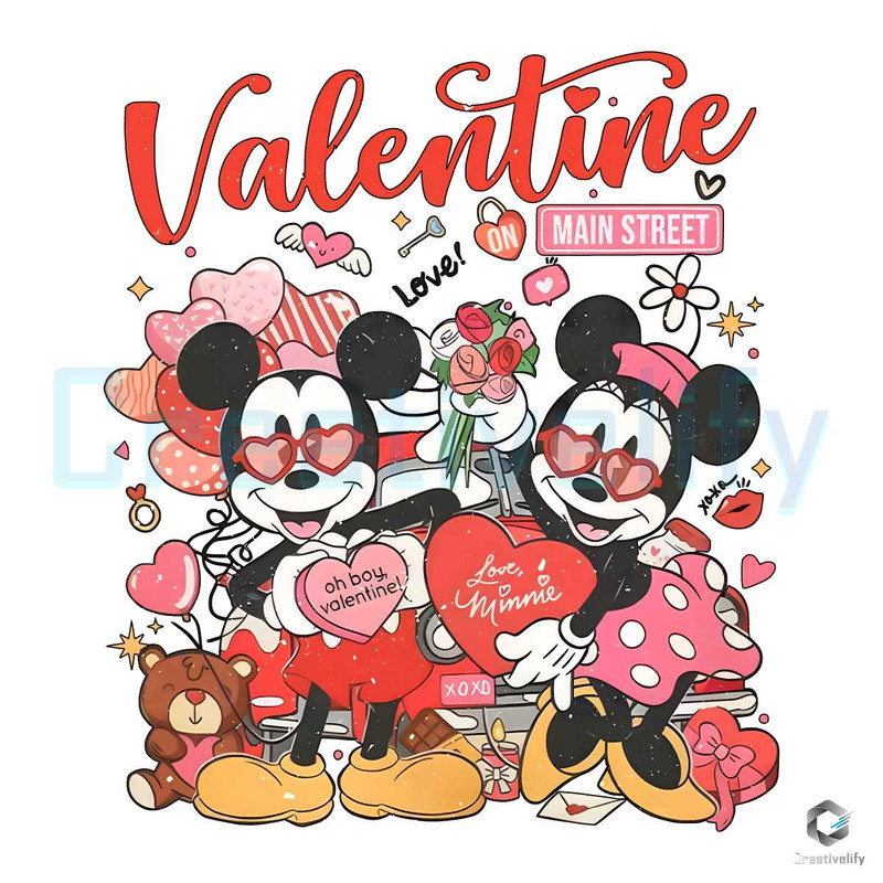 Mickey Minnie Love Vintage PNG Valentine On Main Street File.jpg